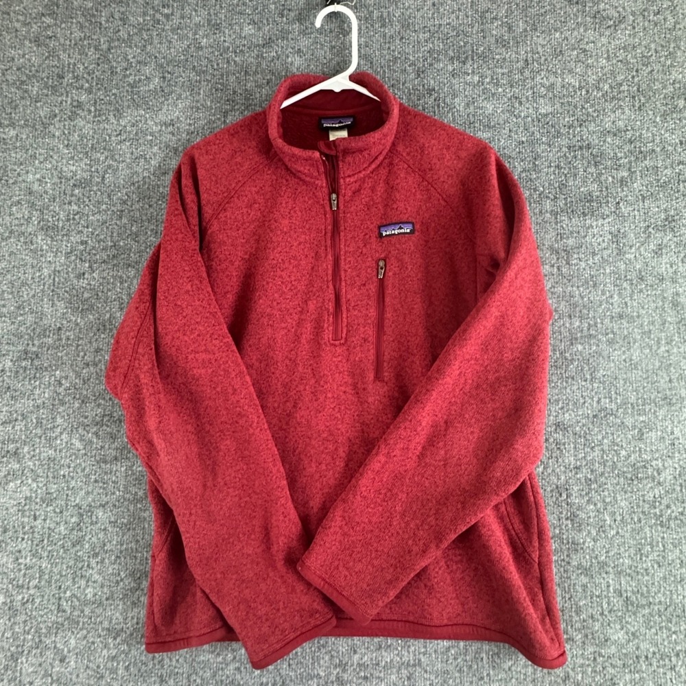 Men's Red Patagonia Better Sweater 1/4‎ Zip Fleece Pullover Size M
